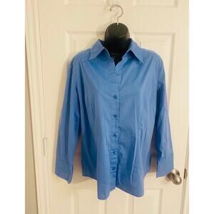 Women’s New York & Company Cotton Blend Button Down Long Sleeve Shirt - Size L